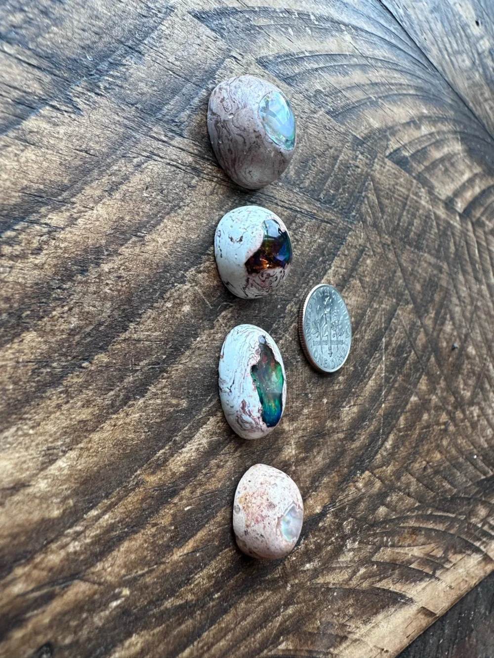 Mexican Fire Opal Cabochon Set of 4 | Natural Opal Jewelry Making Stones